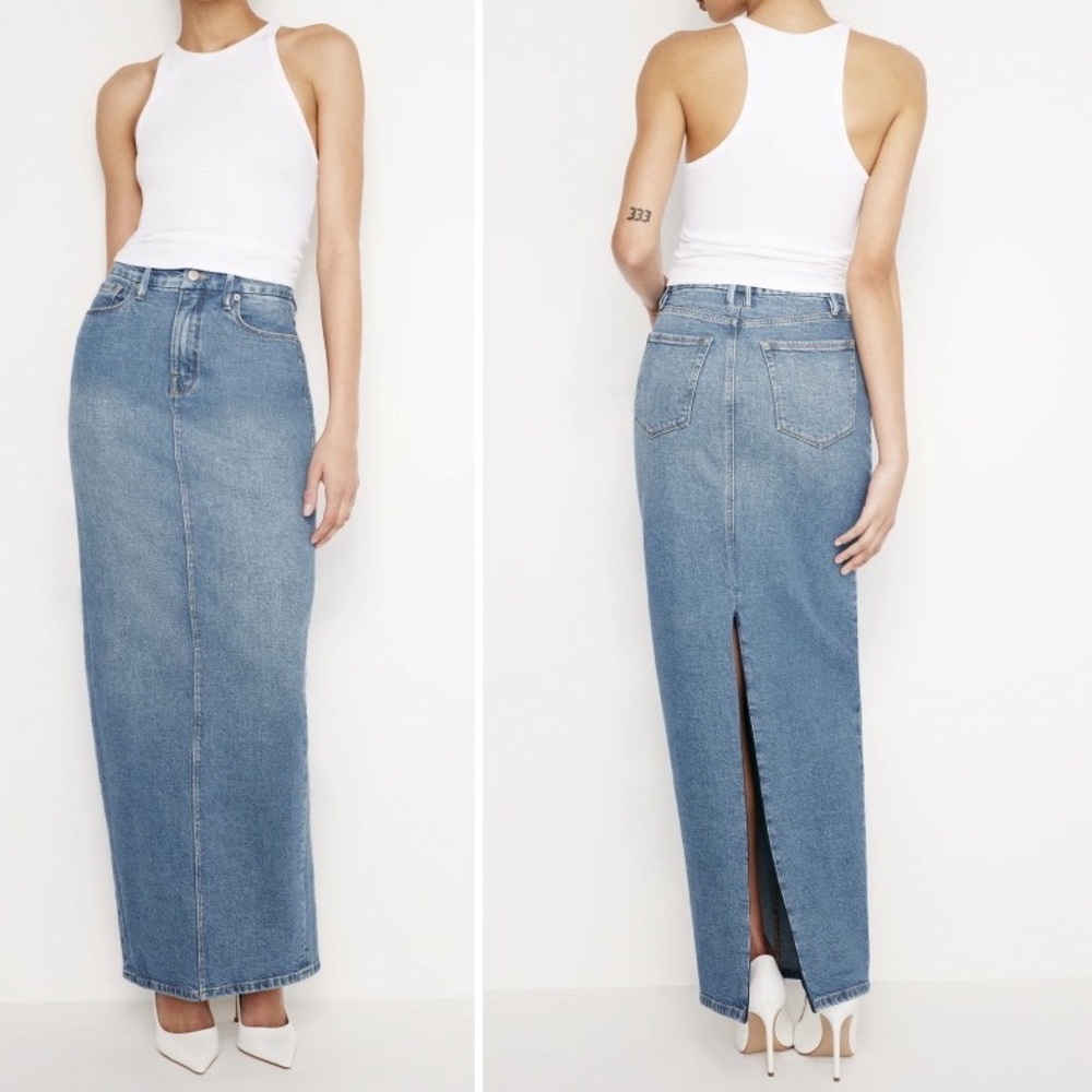 GOOD AMERICAN DENIM MAXI SKIRT